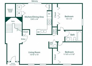 Maple Lane Apartment Unit Floor Plan